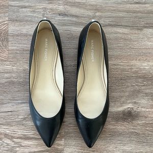 Marc Fisher black pointed toe flats.
